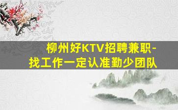 柳州好KTV招聘兼职-找工作一定认准勤少团队